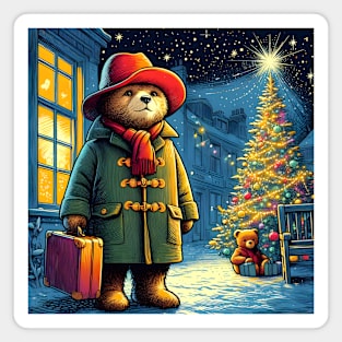 Charm and Cheer: Festive Paddington Bear Christmas Art Prints for a Whimsical Holiday Celebration! Magnet